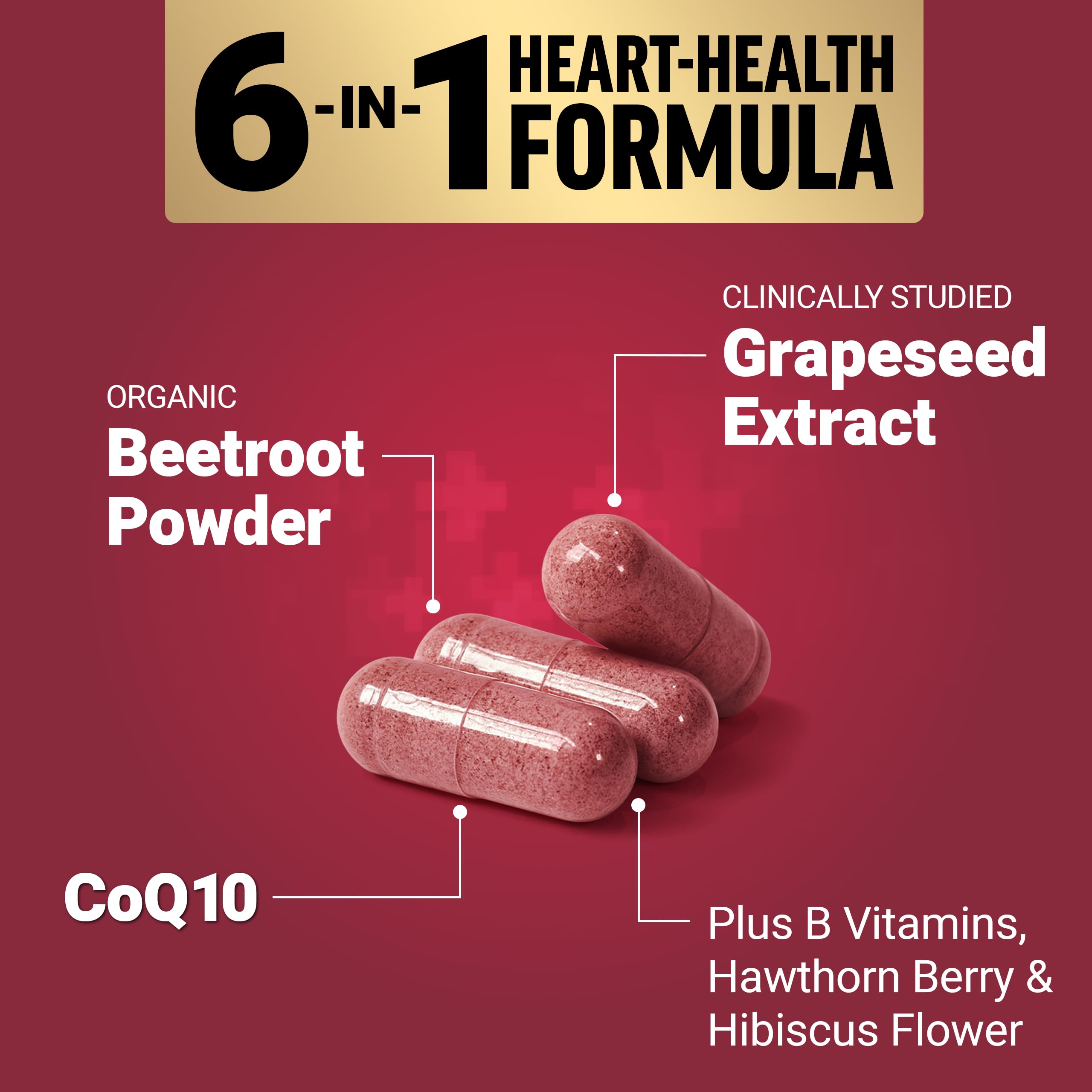 Total Beets capsules closeup reveals 1,800 mg beet root per serving