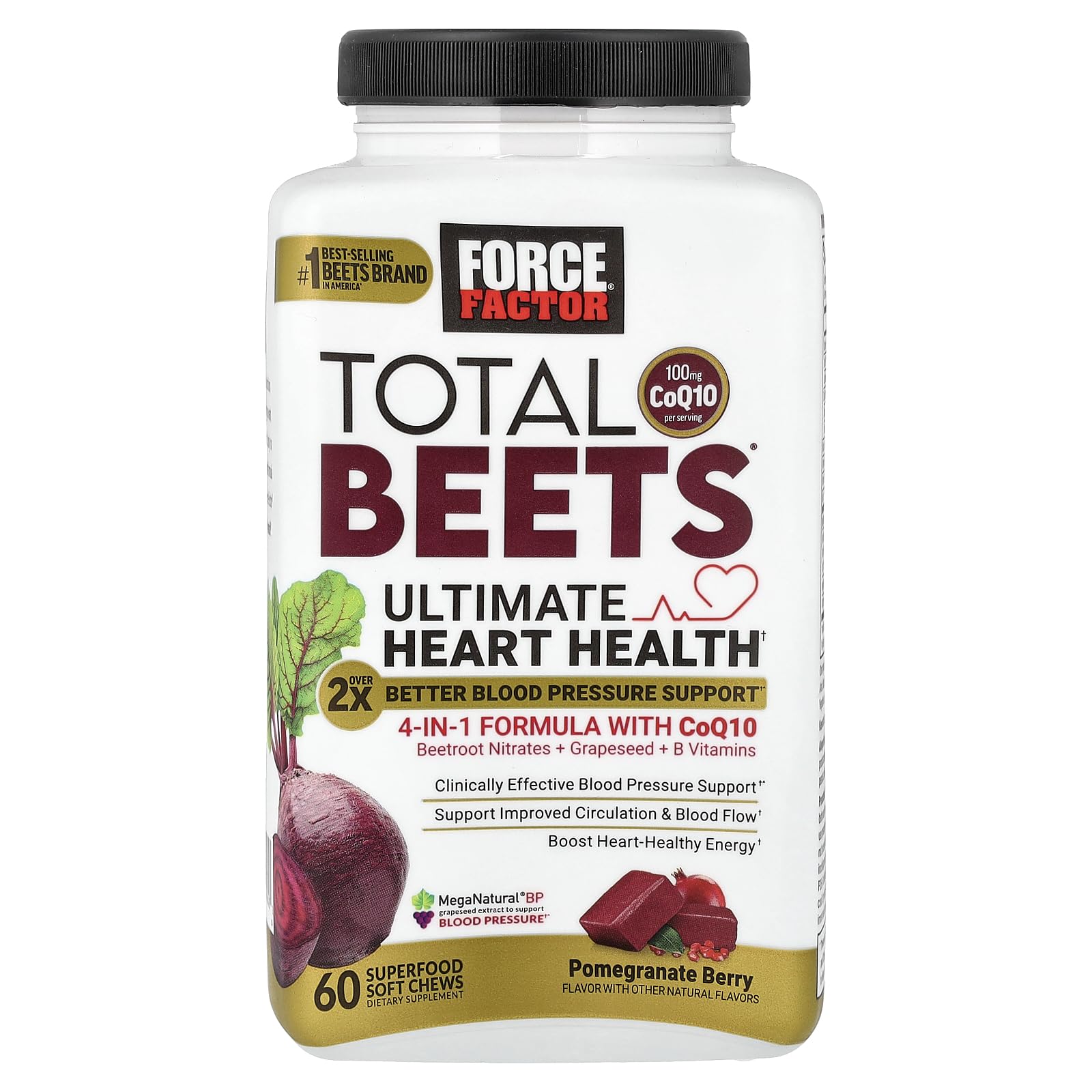 Force Factor Total Beets ingredients-science section focuses on CoQ10 and grape seed extract