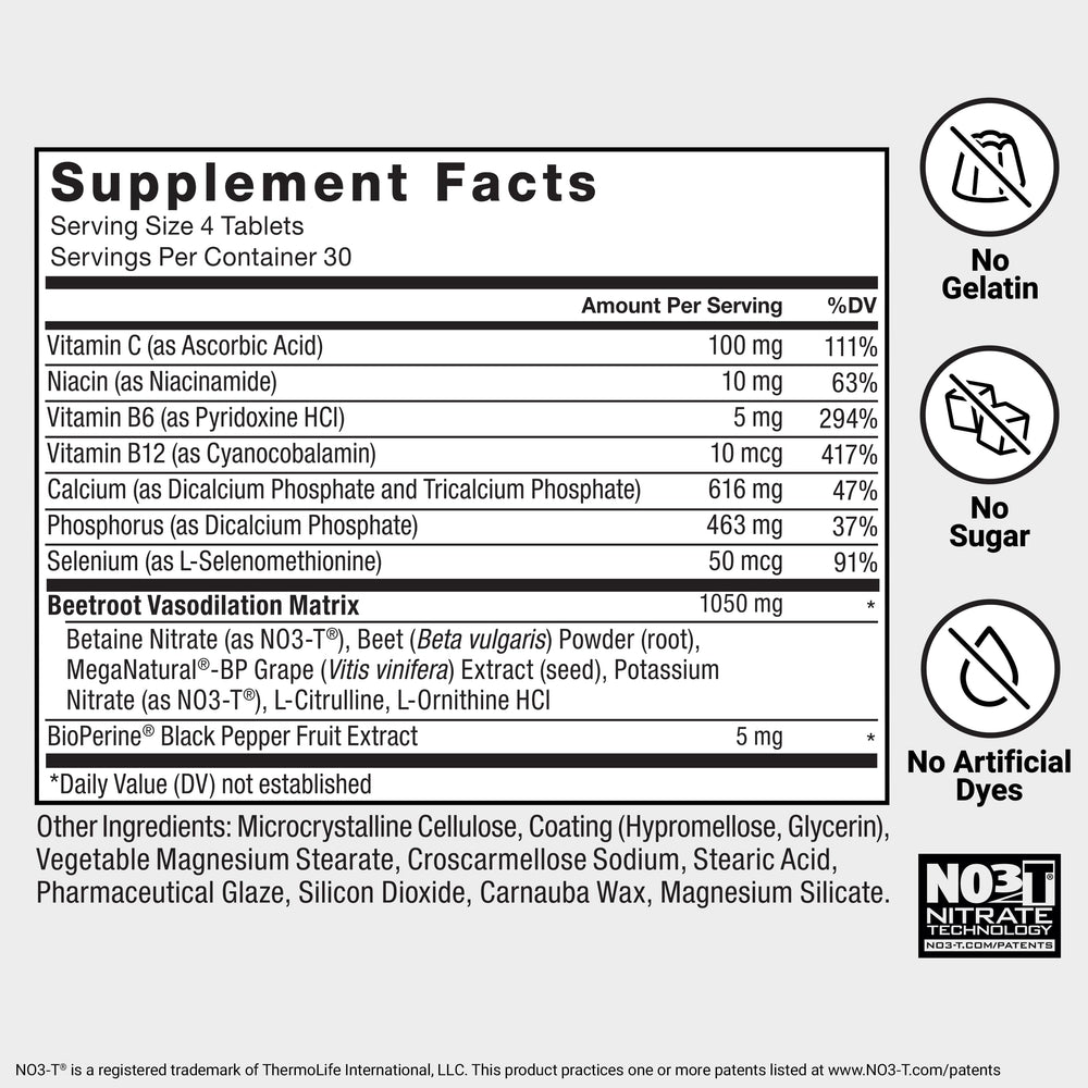 Force Factor Total Beets MegaNatural-BP grapeseed extract on label