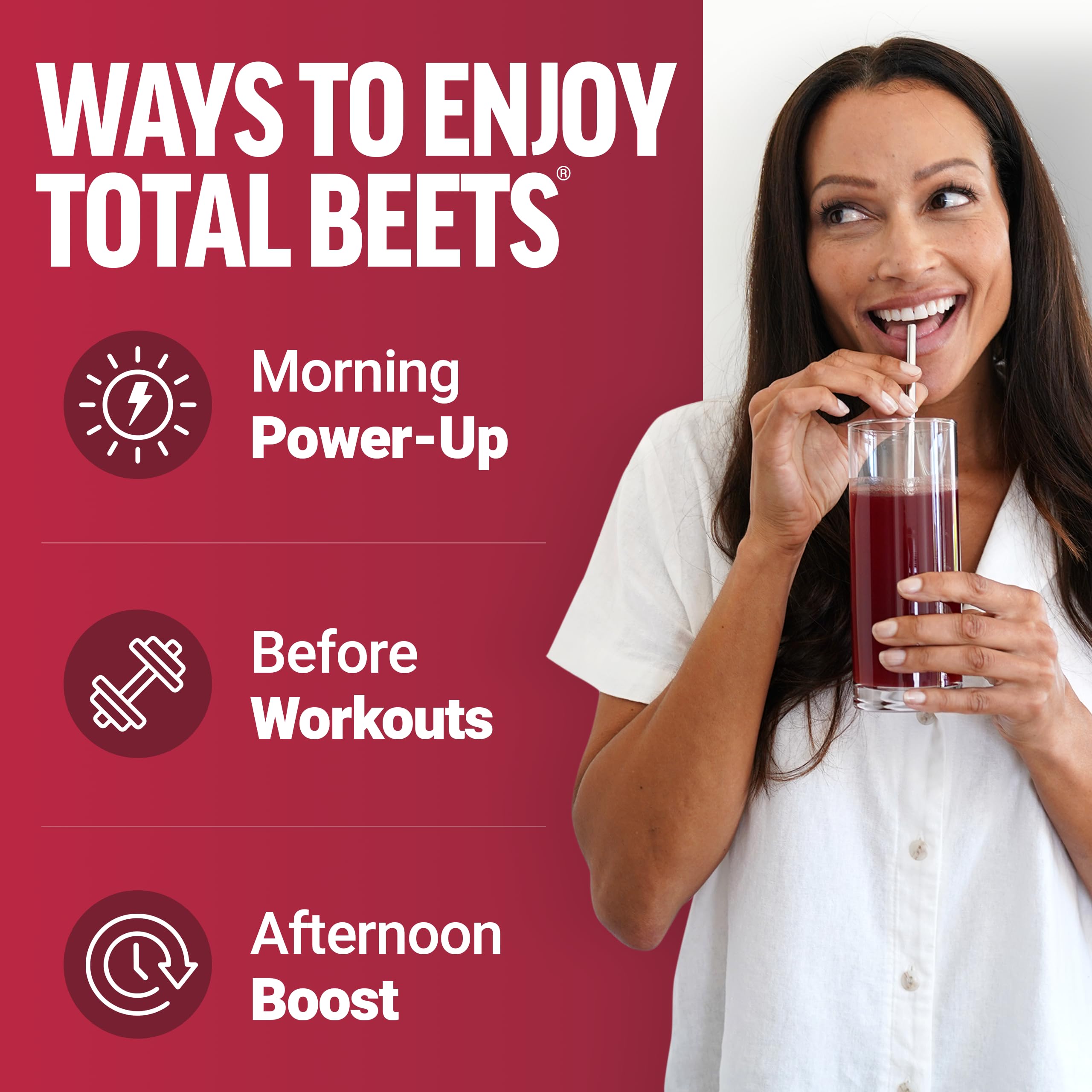 Force Factor Total Beets powder scoop showing 3 g beet root per serving