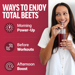Force Factor Total Beets powder scoop showing 3 g beet root per serving