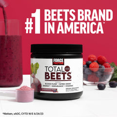 Force Factor Total Beets tablets arranged for daily supplement routine