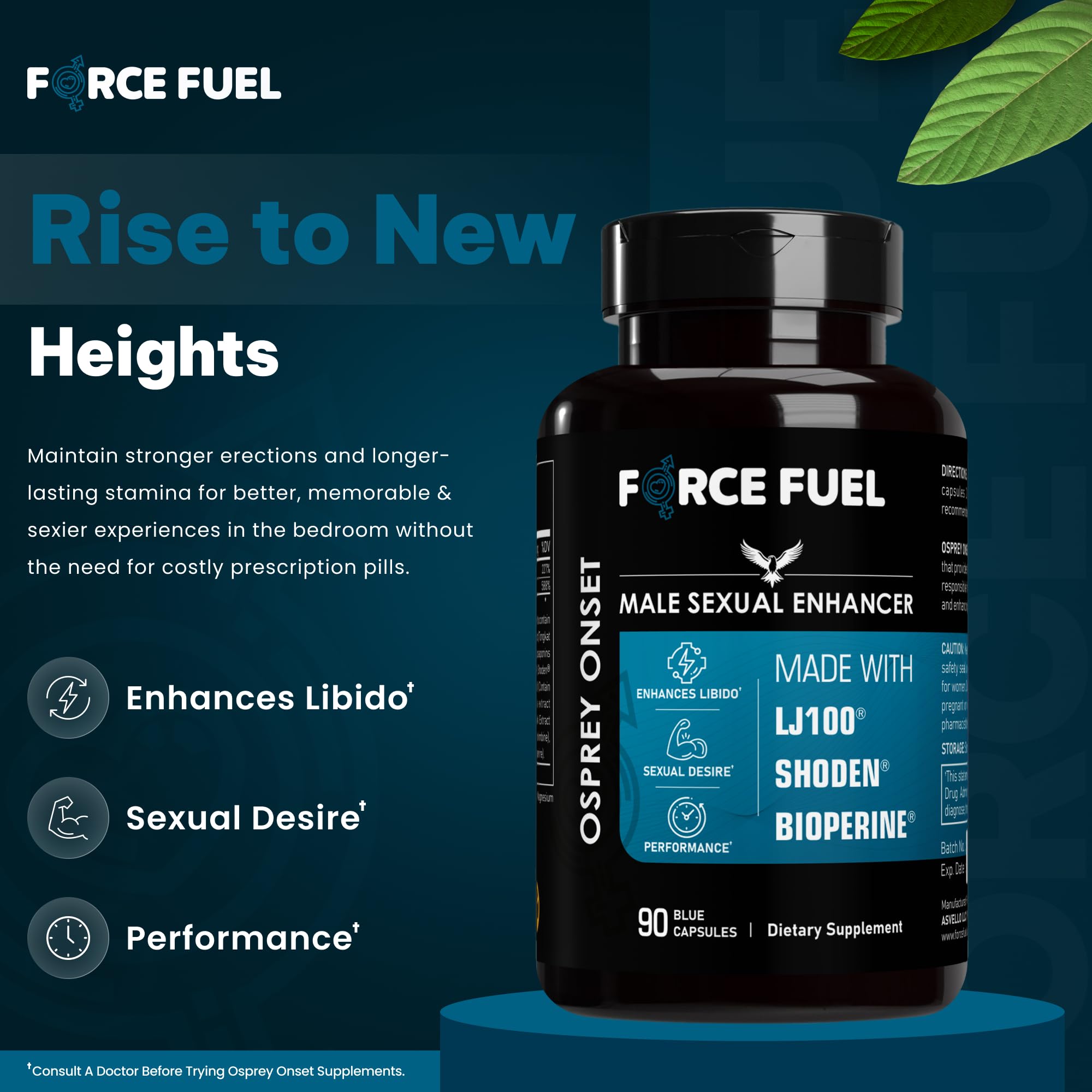 FORCE FUEL LJ100 Tongkat Ali label highlights lab-tested performance ingredients