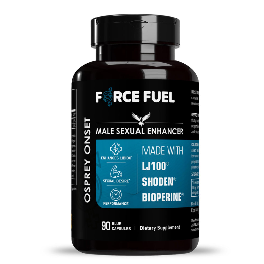 FORCE FUEL sex pills bottle showing last-longer formula for stamina support