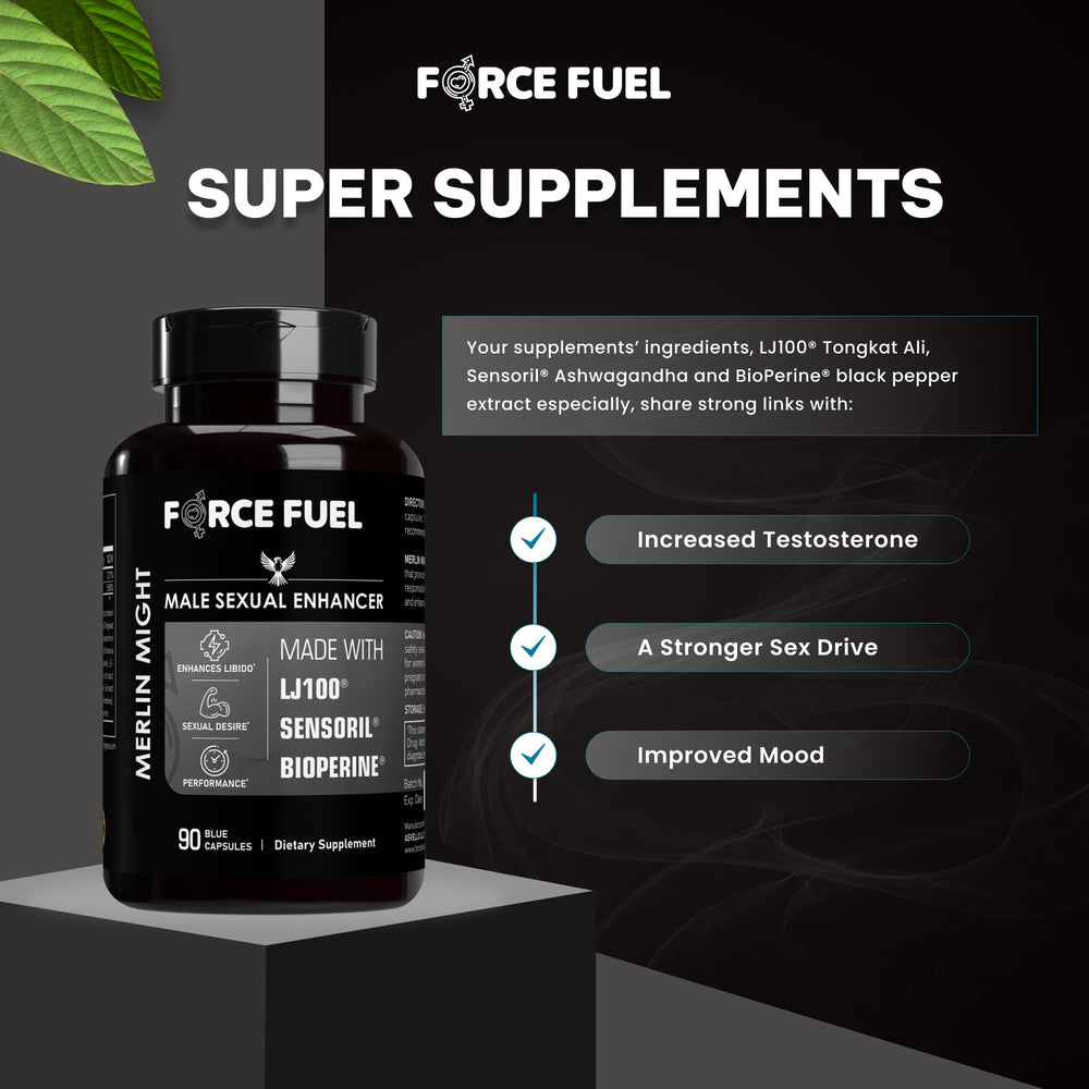 FORCE FUEL Sex Pills bottle with water suggesting pregame routine