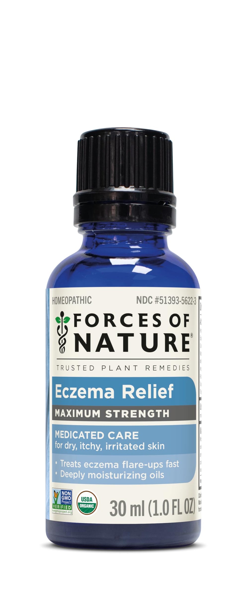 Forces of Nature Eczema Control bottle for soothing relief on irritated skin