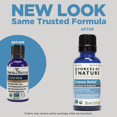 Close-up of six organic plants used in Forces of Nature Eczema Control