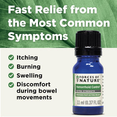 Close-up of Forces of Nature oil blend with calming essential oils.