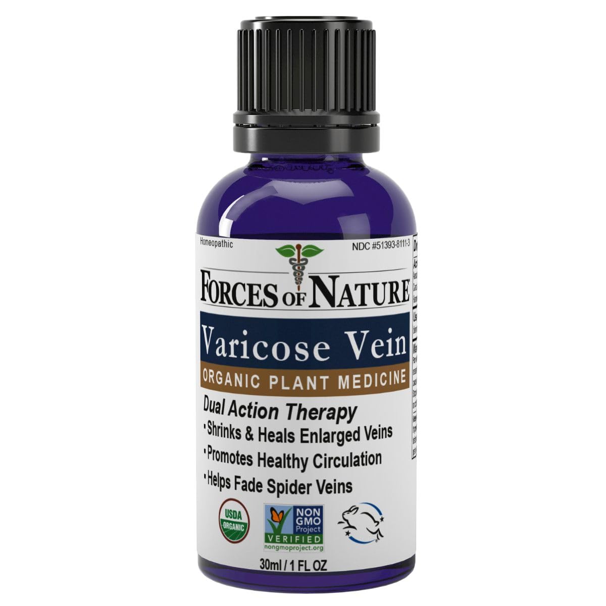 Forces of Nature Varicose Vein Treatment bottle with pour spout for precise application.