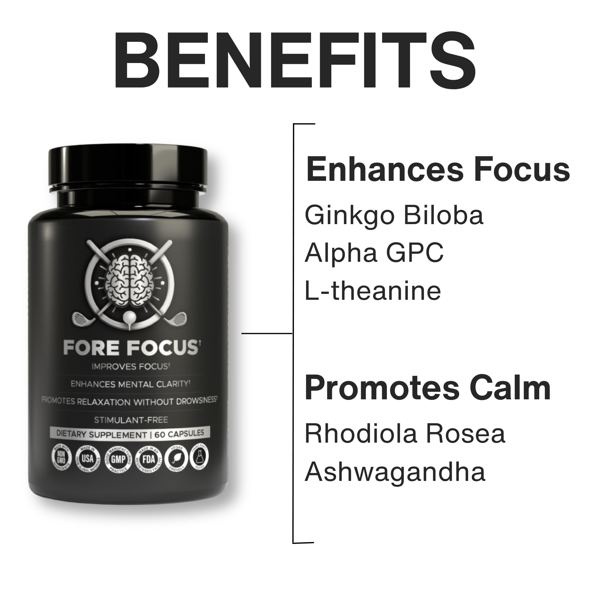 Close-up of Ashwagandha and L-Theanine suggesting calming focus