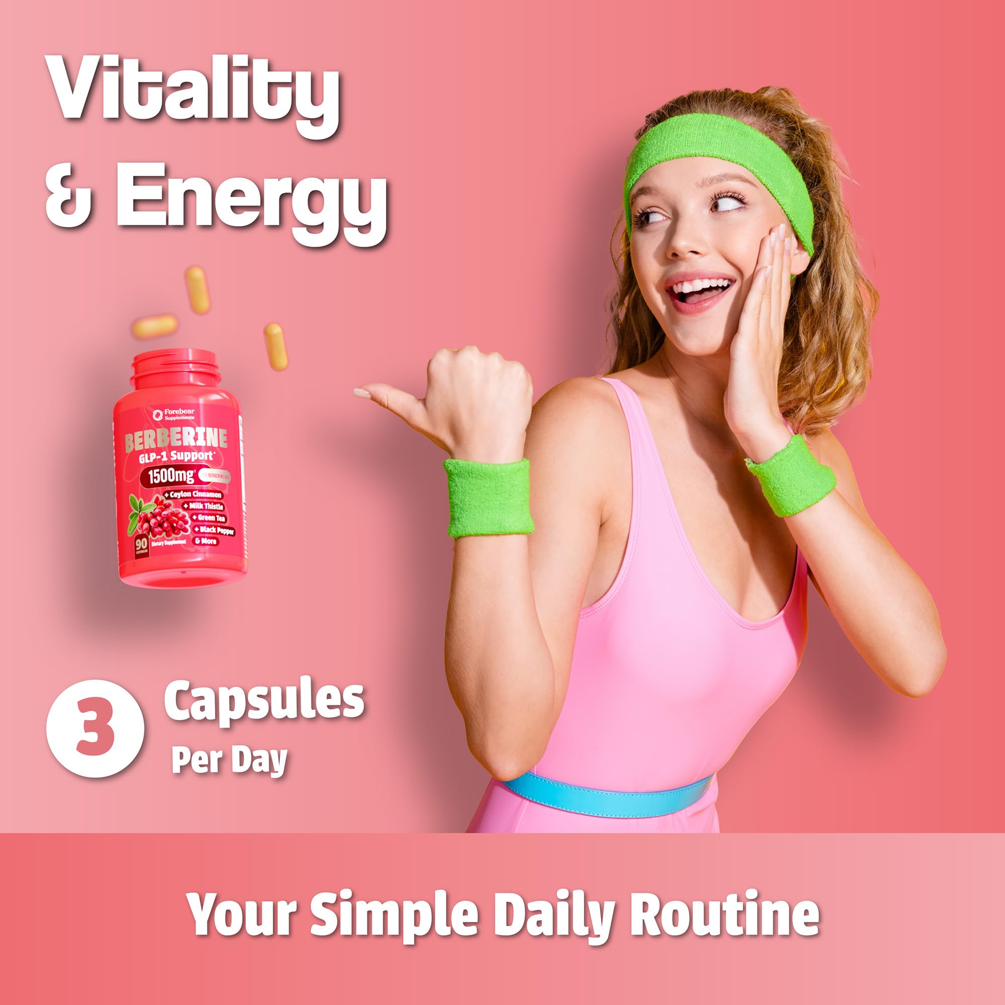 Forebear Berberine vegan non-GMO label signals clean ingredients.