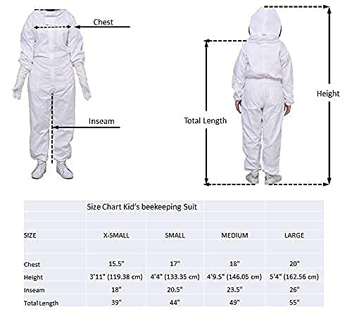 Forest Beekeeping Supply elastic-closure arm-leg kids suit secure fit.