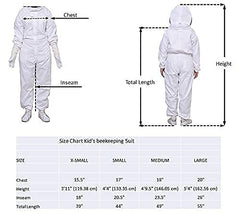 Forest Beekeeping Supply elastic-closure arm-leg kids suit secure fit.
