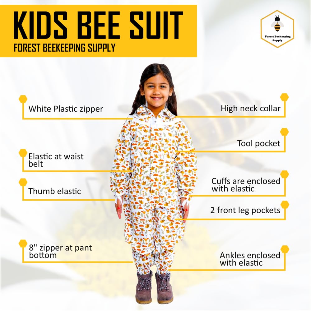 FOREST BEEKEEPING SUPPLY elastic cuffs ensure a secure fit and reduced exposure