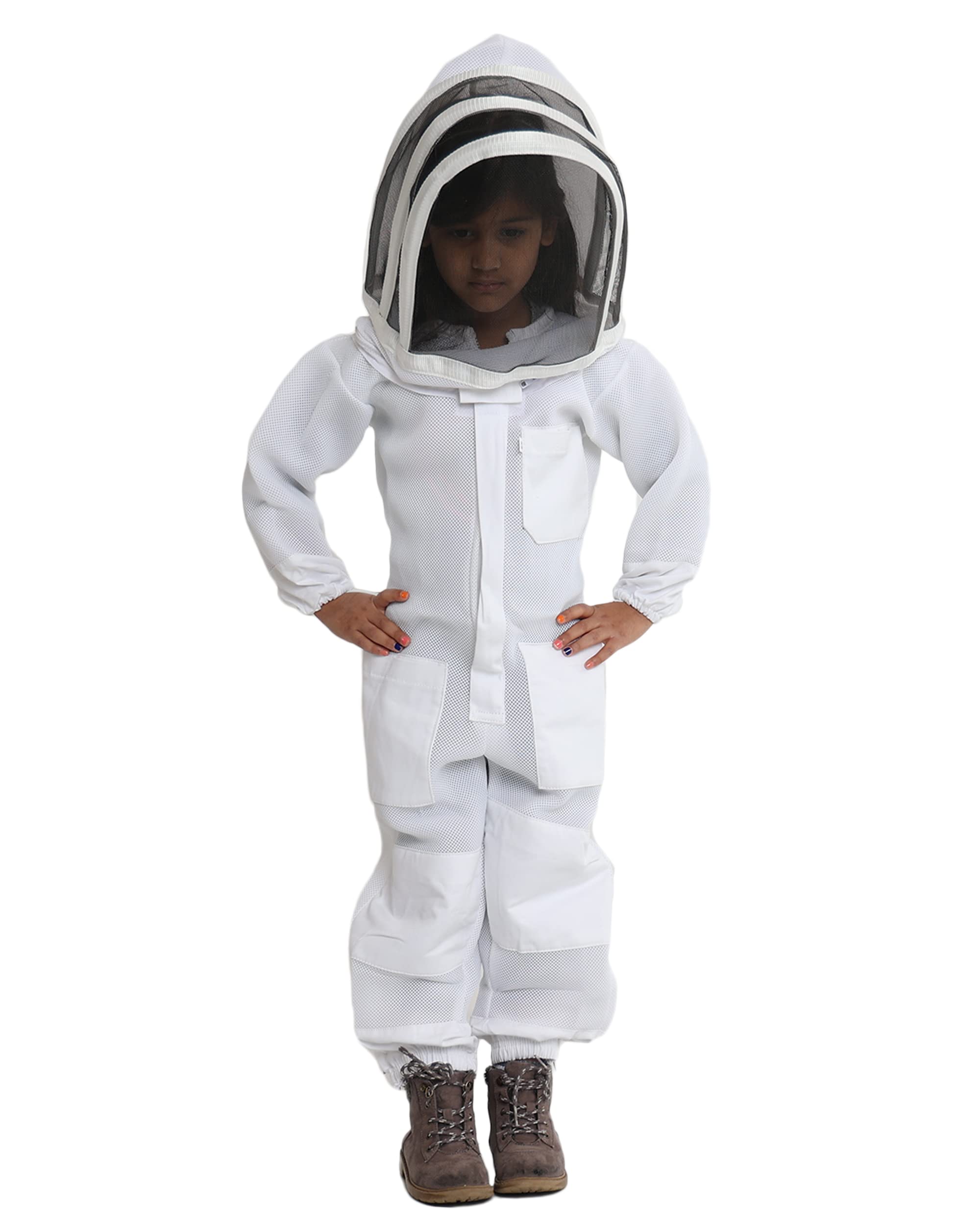 Forest Beekeeping Supply kid-friendly bee suit front-veil large for breathable protection.