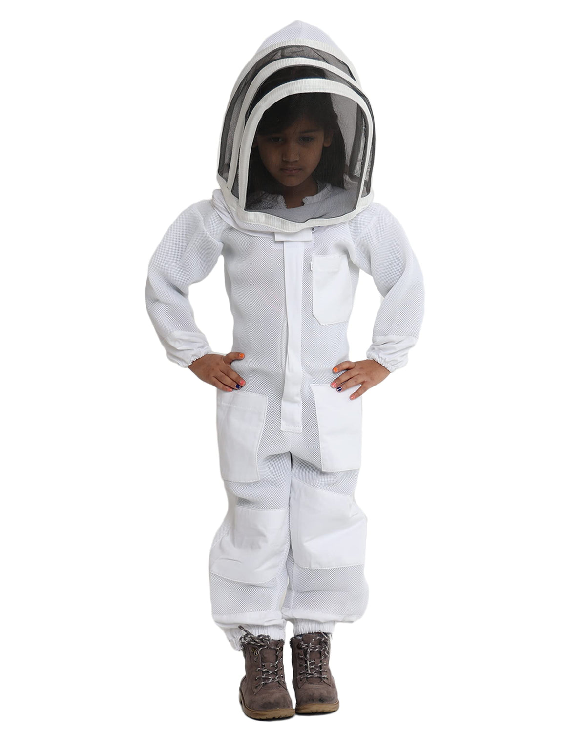 Forest Beekeeping Supply kid-friendly bee suit front-veil large for breathable protection.