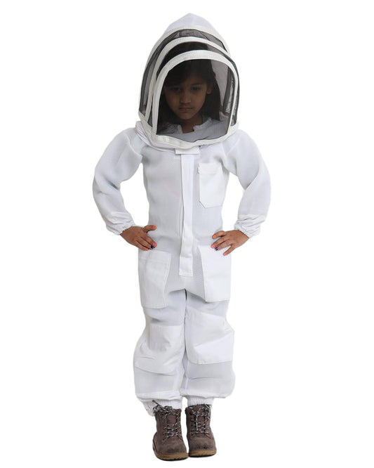 Forest Beekeeping Supply kid-friendly bee suit front-veil large for breathable protection.