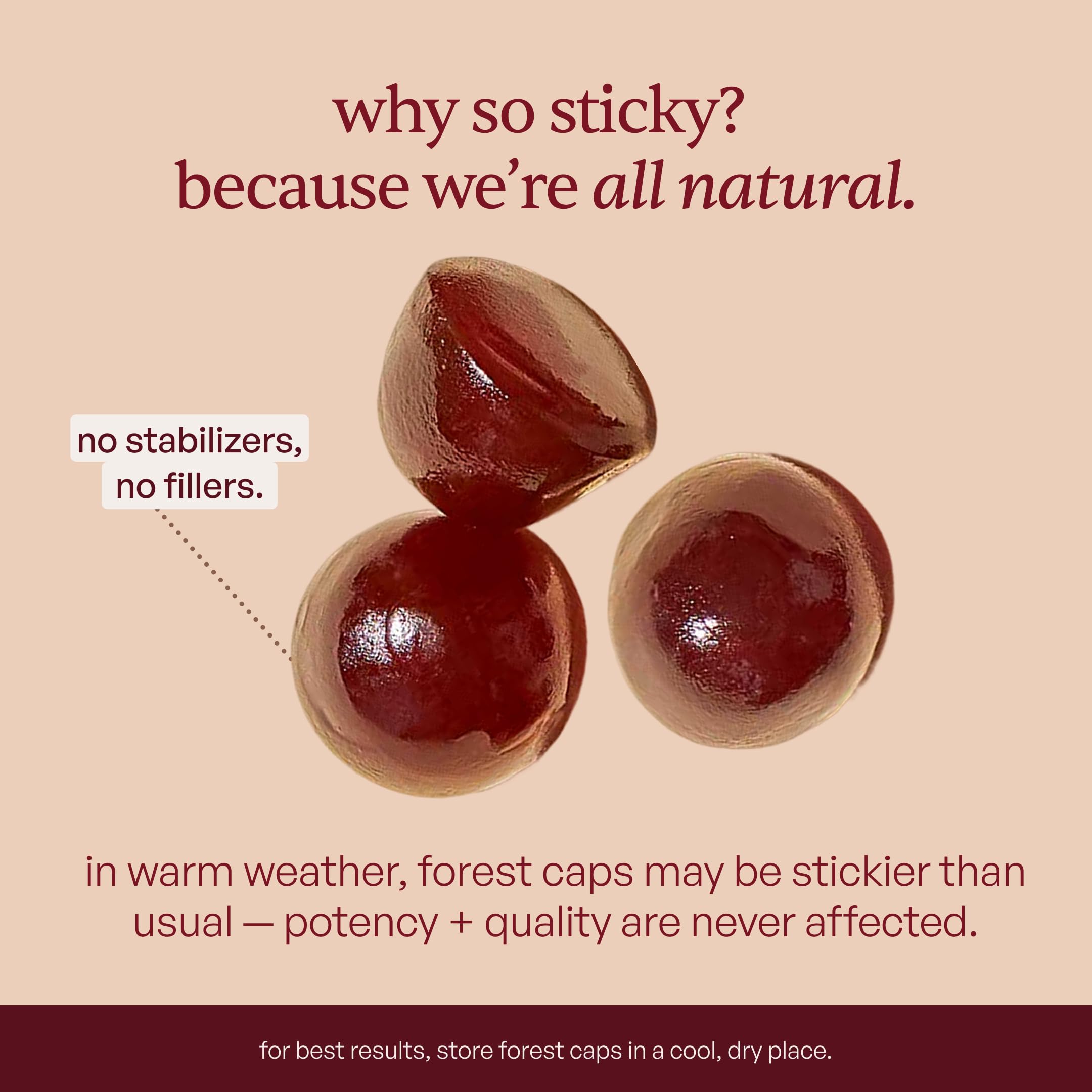 Forest Caps Mushroom Gummies vegan gluten-free symbol on packaging