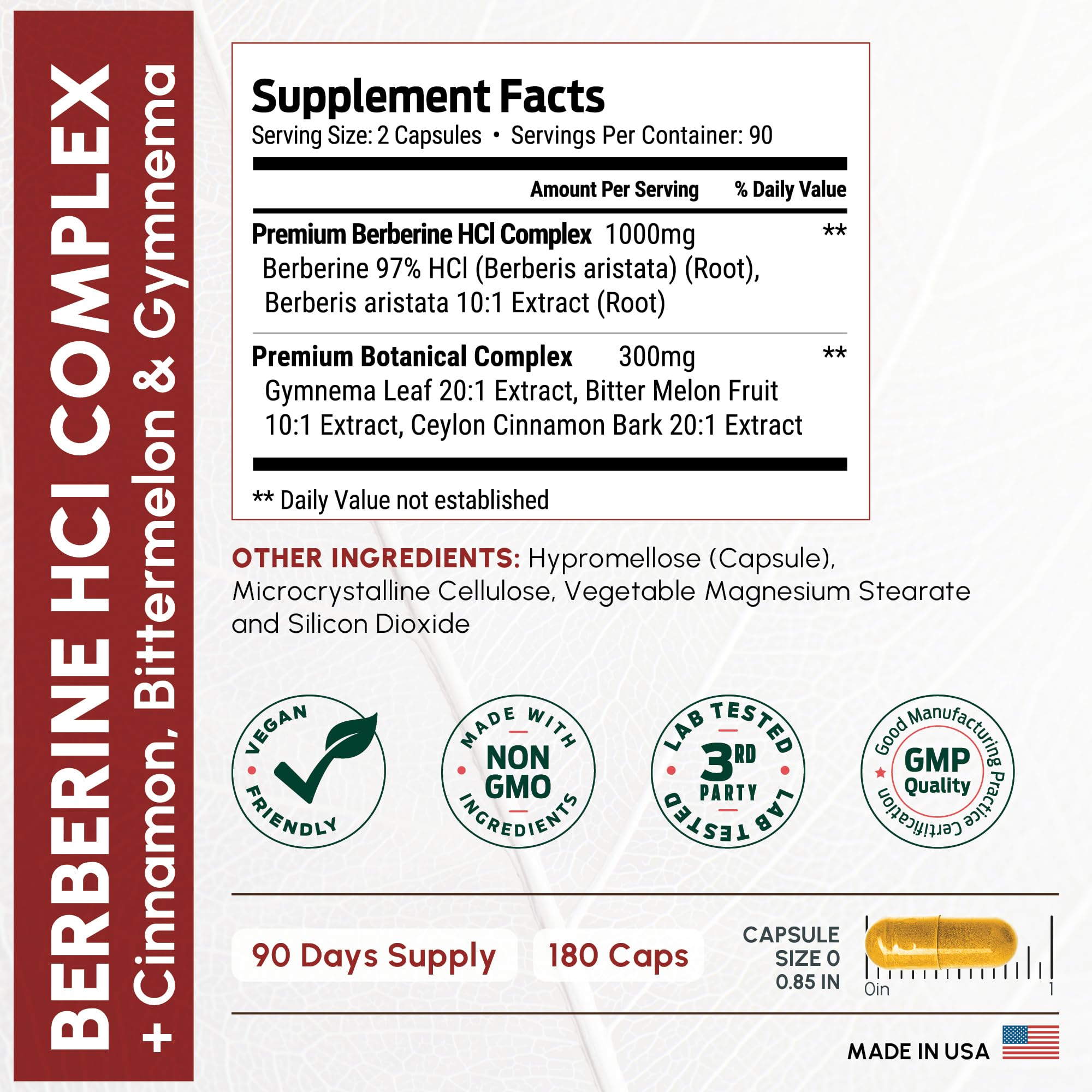 ForestLeaf Berberine capsules close-up for easy daily dosing and energy support