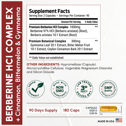 ForestLeaf Berberine capsules close-up for easy daily dosing and energy support
