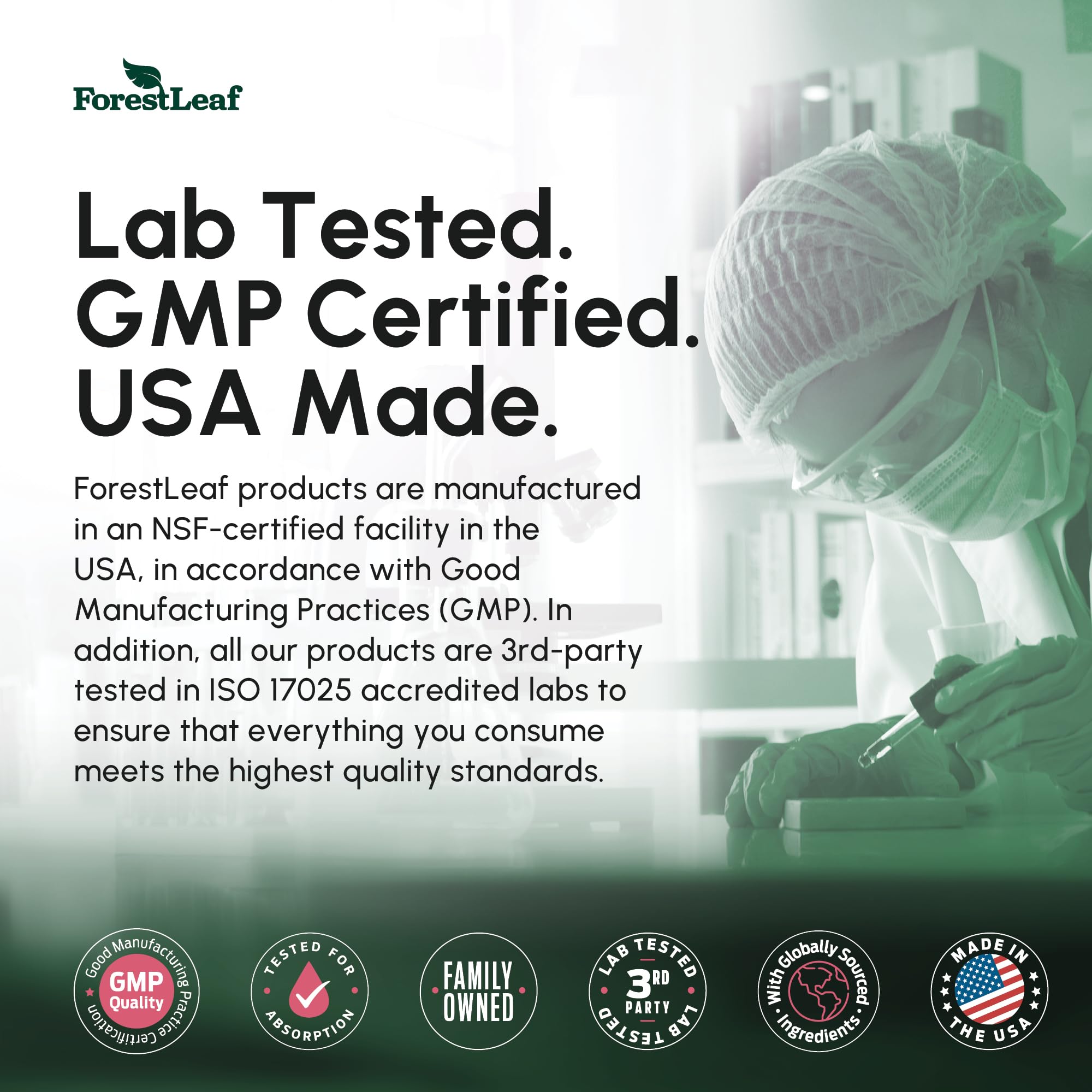 ForestLeaf Berberine lab test seal demonstrates third party verification
