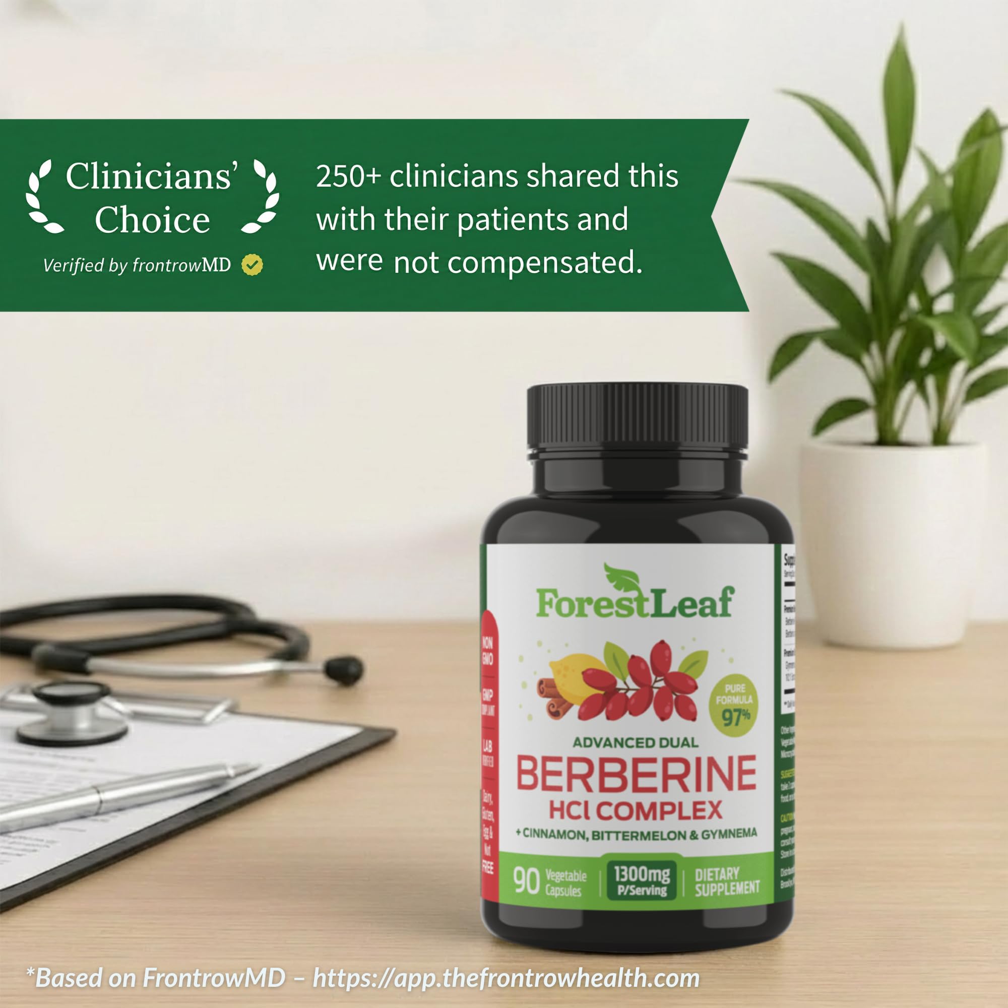 ForestLeaf Berberine packaging box emphasizes quality and USA origin