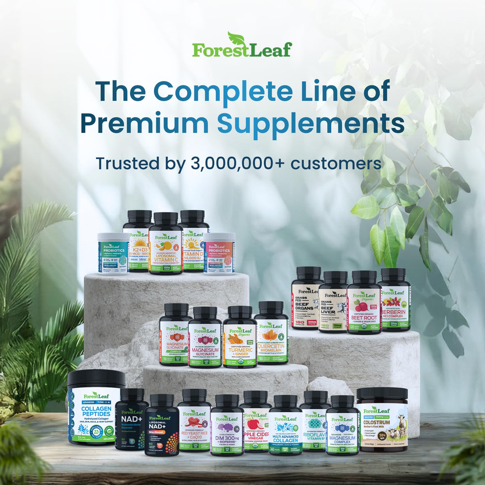 ForestLeaf Collagen Peptides US-made badge underscores domestic production standards.