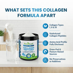 ForestLeaf Collagen Type 1-3 powder bottle with label.