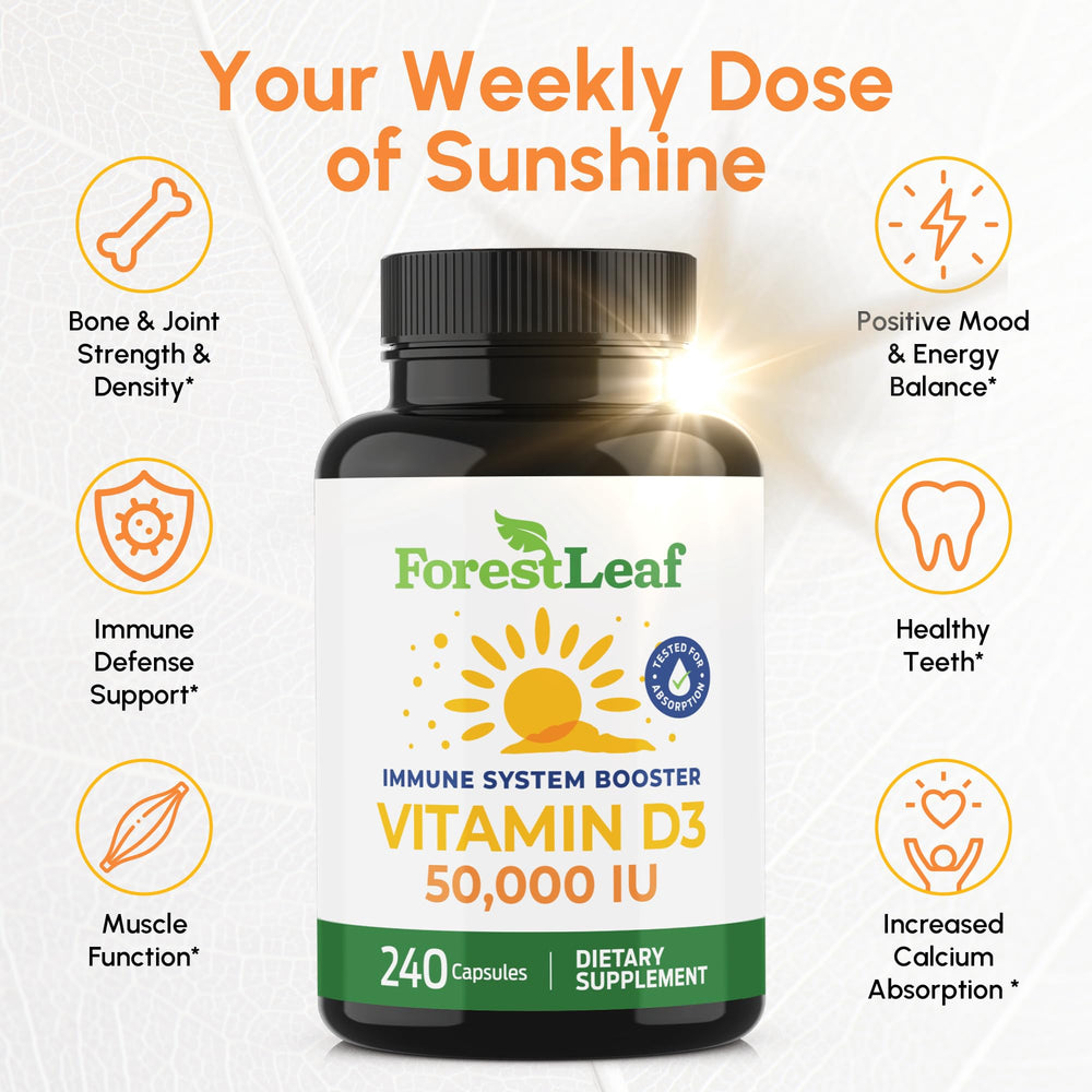ForestLeaf D3 clean label on bottle highlights non-GMO, soy-free formula.