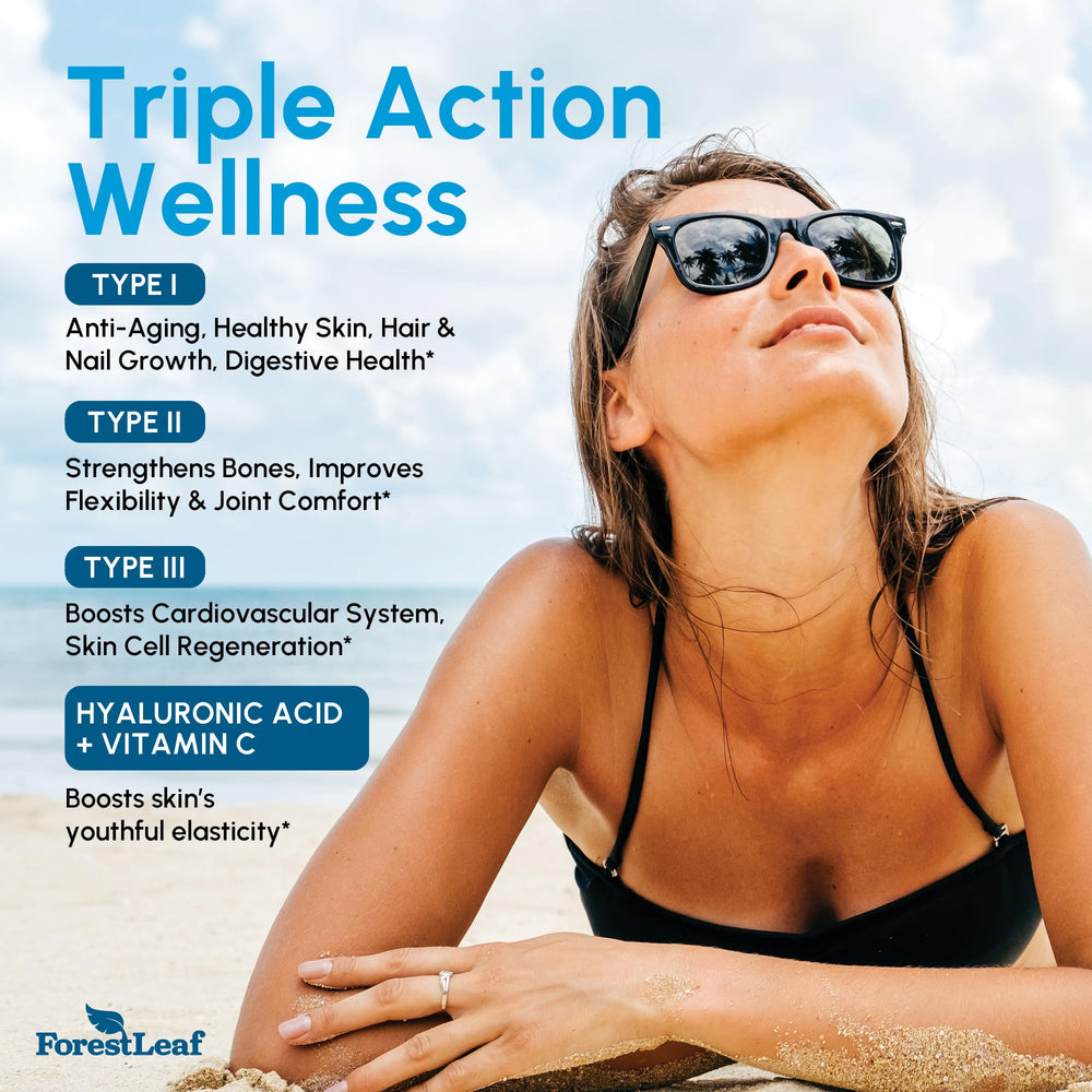 ForestLeaf hyaluronic acid and vitamin C ingredients promote hydration.
