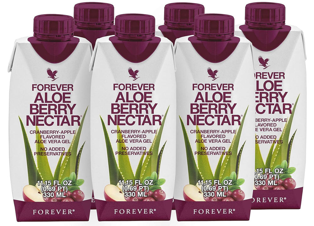 Forever Living Aloe Berry Nectar bottle pour for refreshing daily sip.
