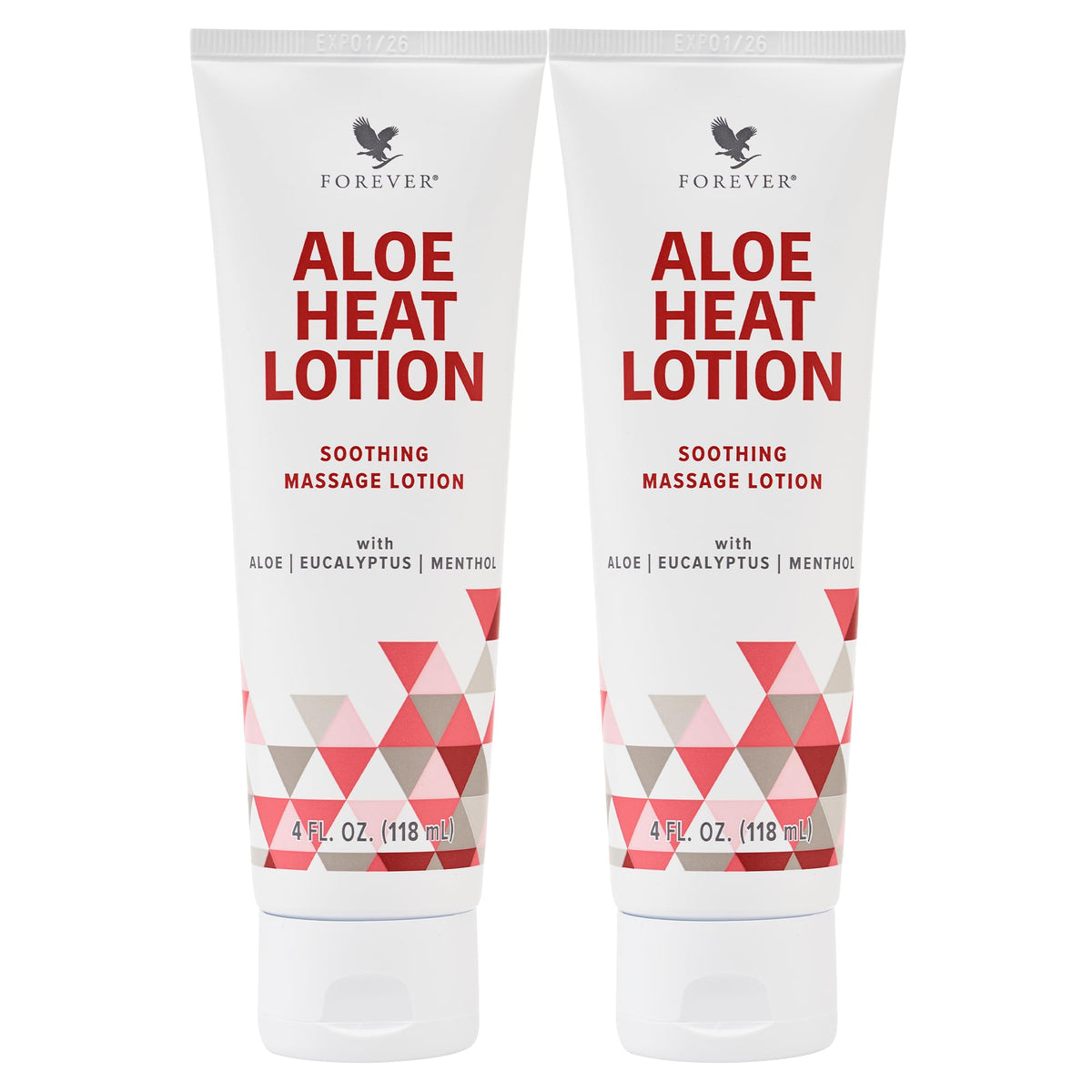 Forever Living Aloe Heat Lotion bottle close-up showing soothing hydration.