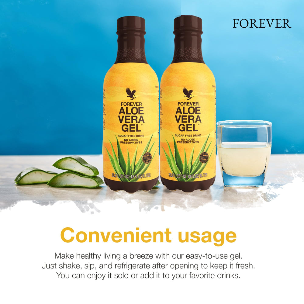 Forever Living Aloe Vera Gel easy daily usage for smoothies and beverages.