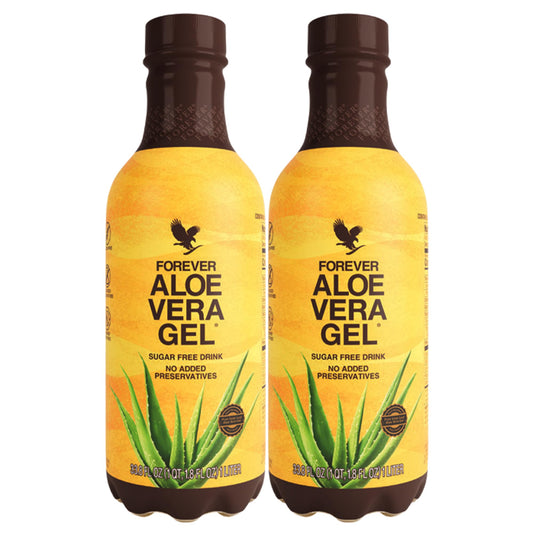 Forever Living Aloe Vera Gel inner leaf jar pour for daily hydration and digestion support.