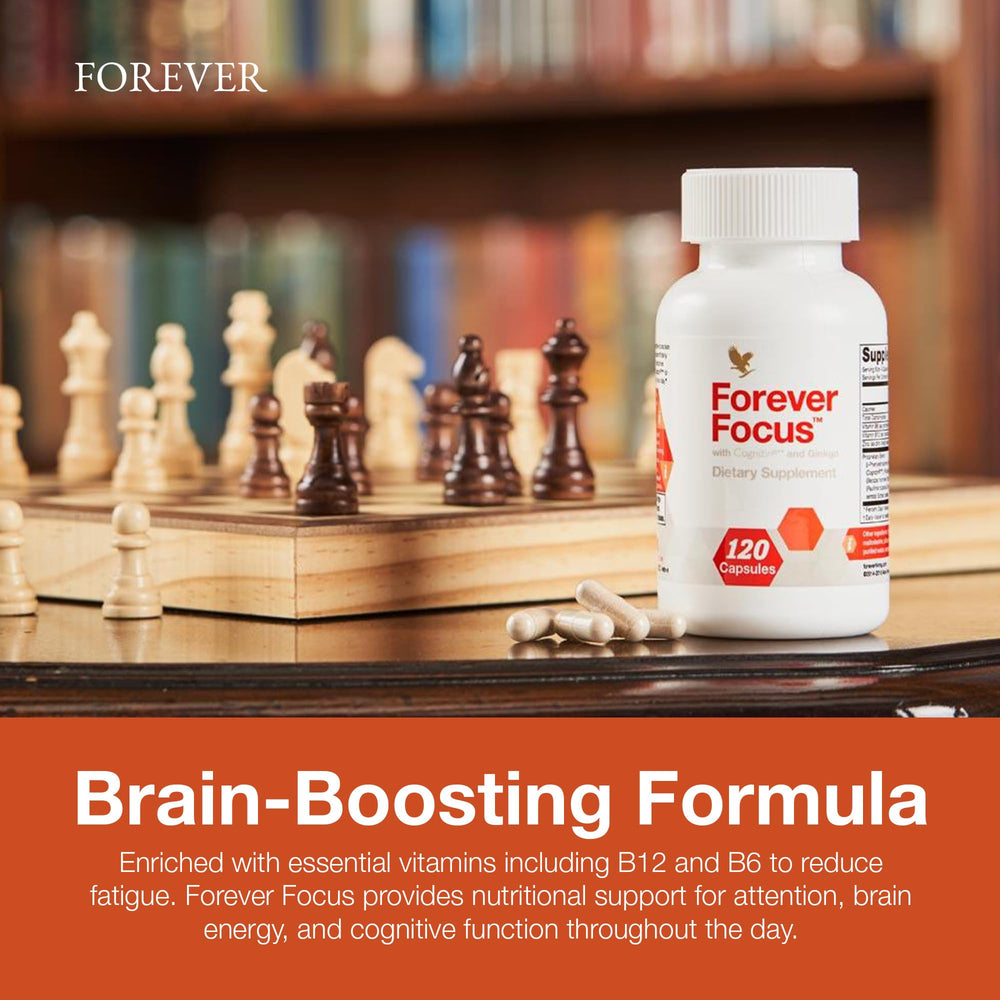 Forever Living Forever Focus study session scene promoting sustained concentration.