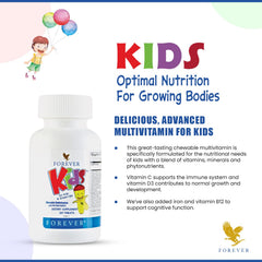Forever Living kid-friendly packaging shows easy-to-use vitamins for busy families