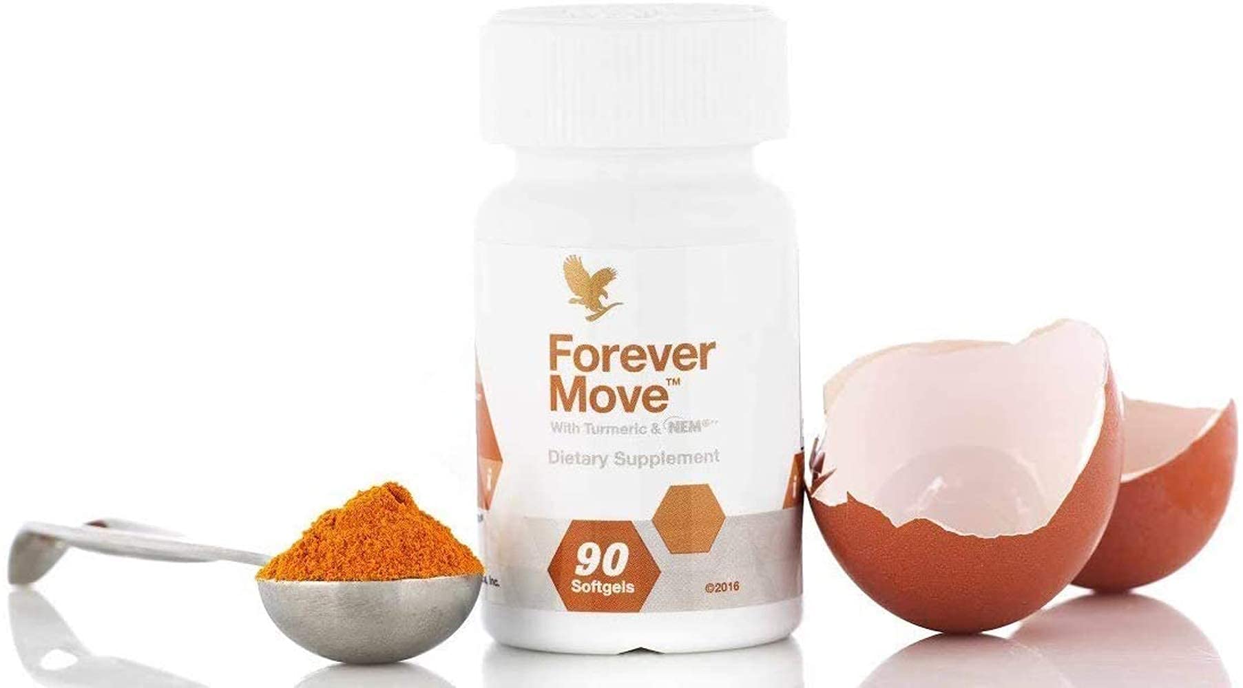 Forever Move NEM bottle close-up promoting joint comfort and mobility