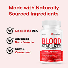 Forge Labs Blood Stabilizer ingredients panel in natural formula