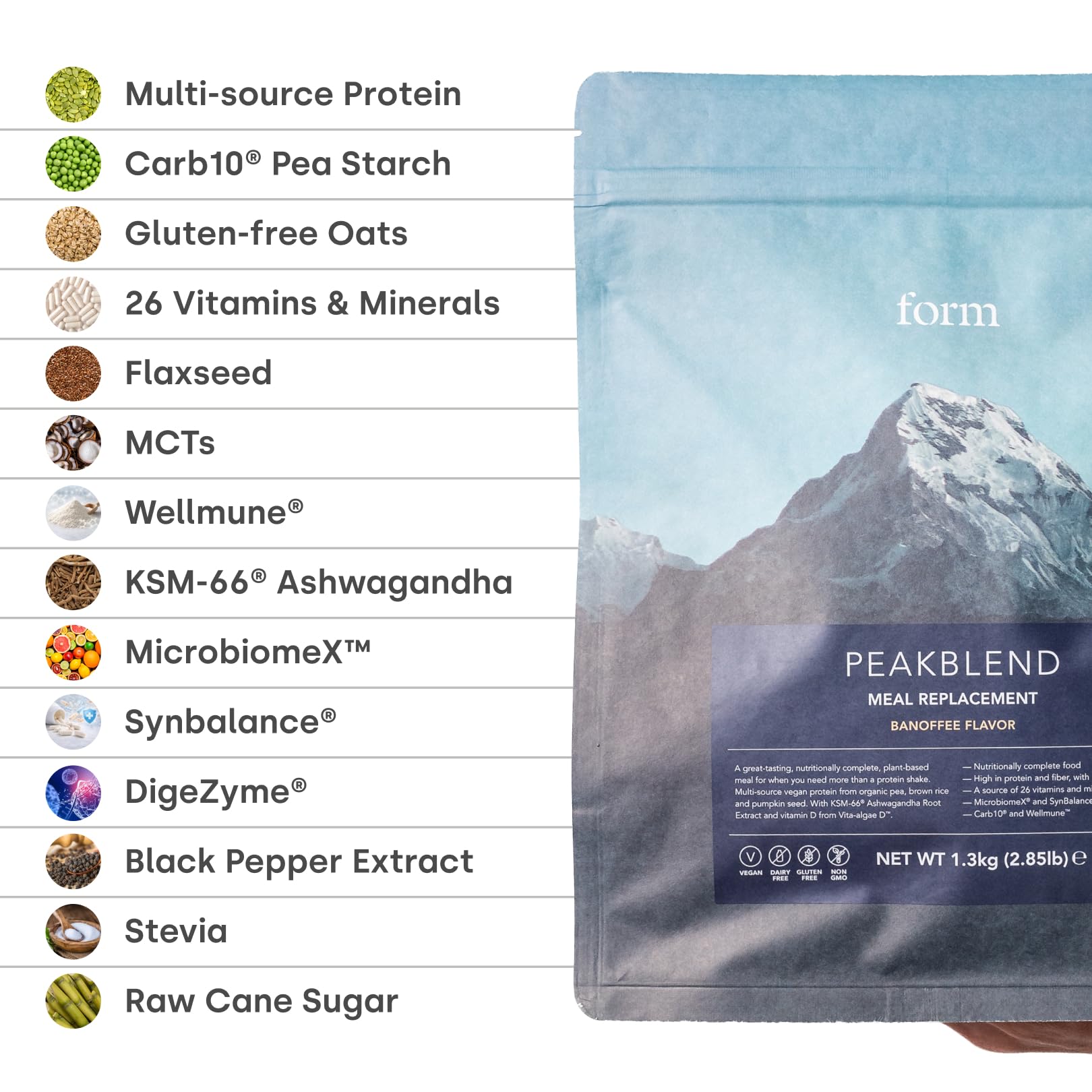 Form Peakblend MCT coconut oil boost illustrating energy-supporting fats