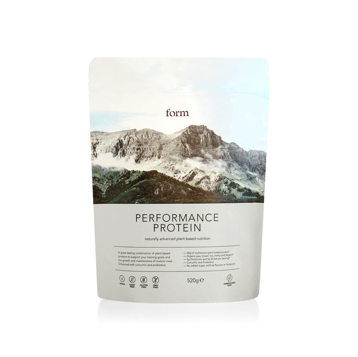Form Performance Protein chocolate hazelnut canister for post-workout recovery and flavor