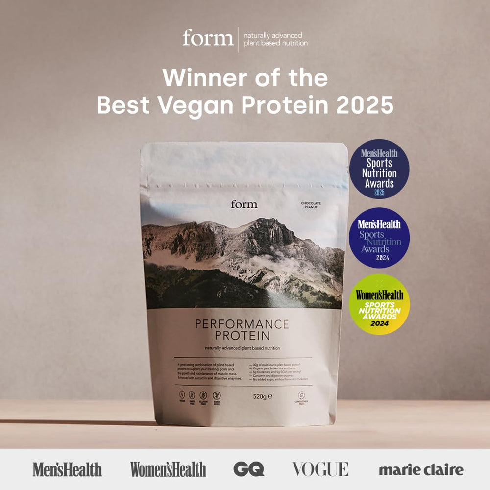 Shaker with Form Performance Protein chocolate peanut mixing for quick on-the-go shake