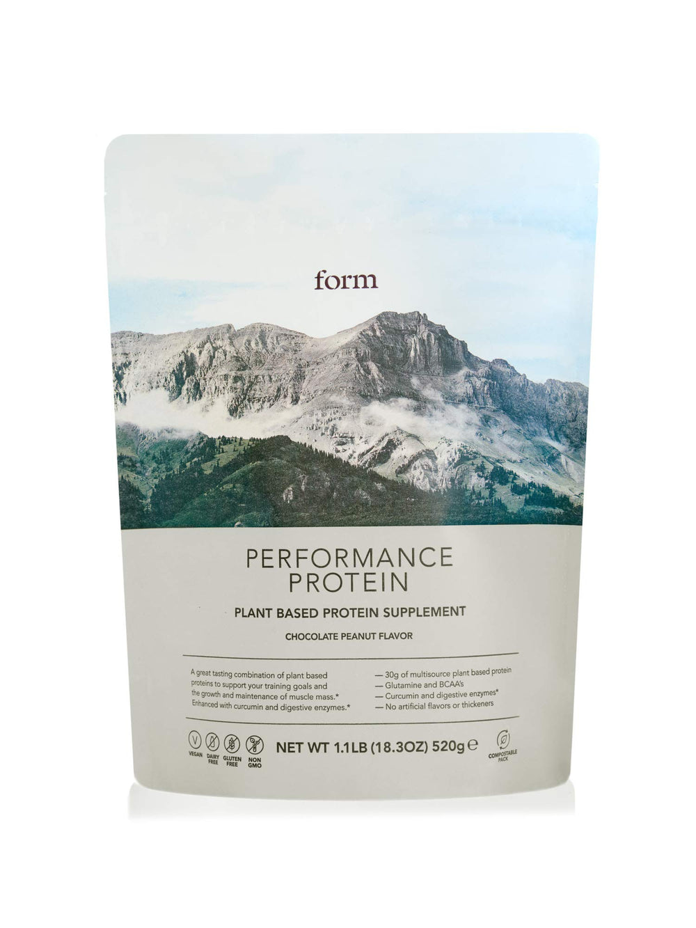 Form Performance Protein chocolate peanut tub shown for convenient post-workout protein