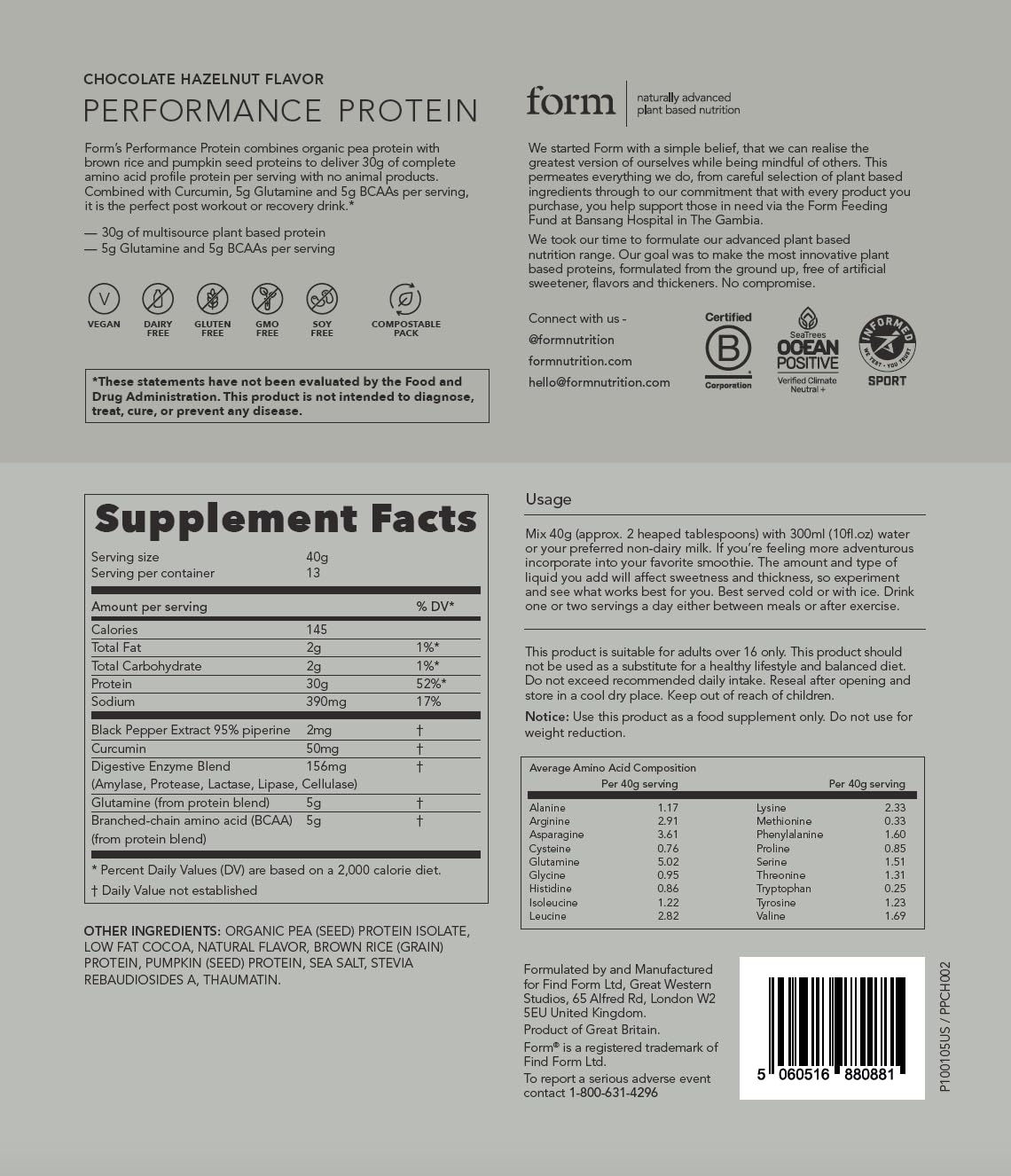 Form Performance Protein Informed Sport badge signals tested safety for athletes