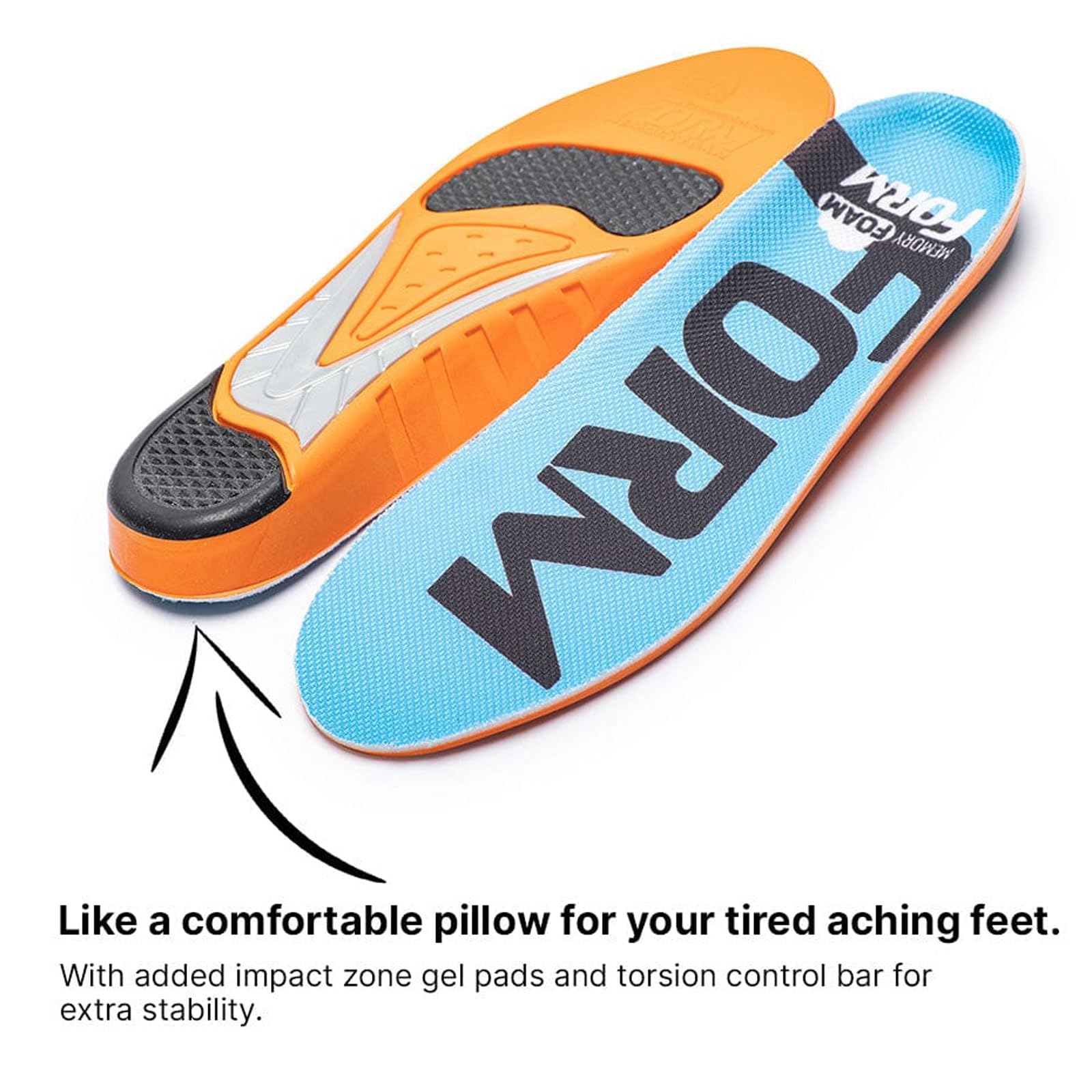 FORM Premium Insoles impact zone gel pads provide extra bounce