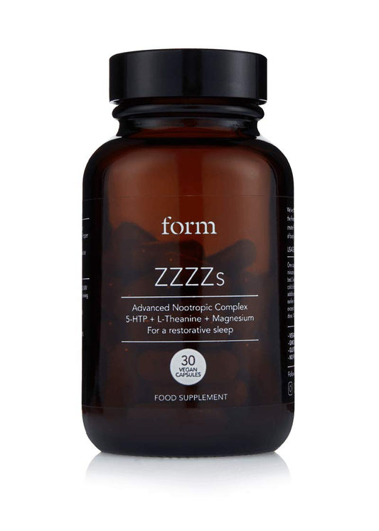 Form ZZZZs sleep bottle promotes calm before bed and supports fresher mornings.