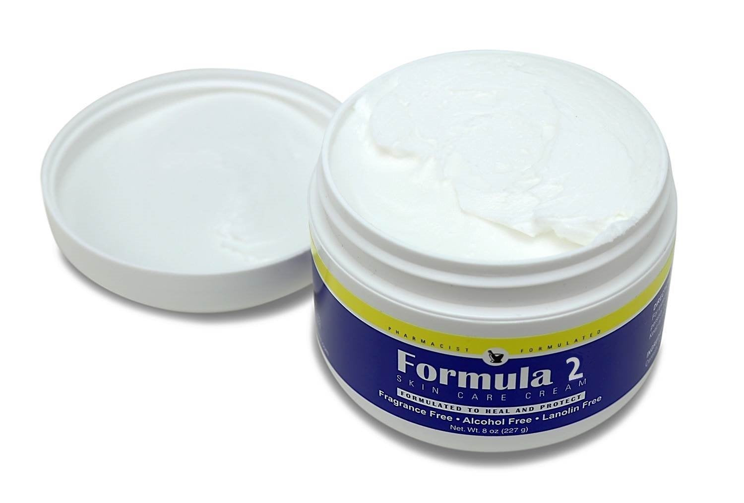 Formula 2 Skin Care Cream on face with light touch for subtle hydration