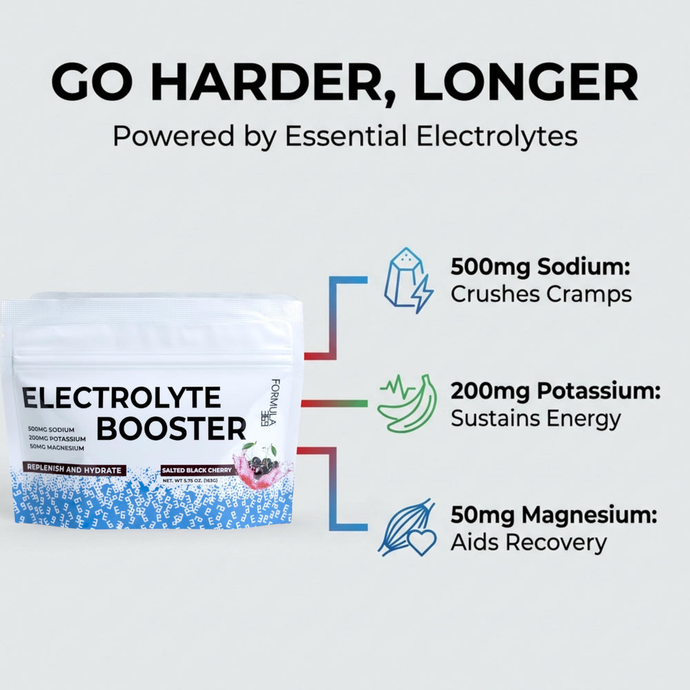 Pouring Formula 369 into a glass during workouts for quick electrolyte refresh.