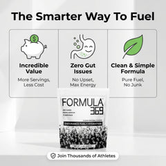 Formula 369 high-carb fuel servings cup shows 73 servings value