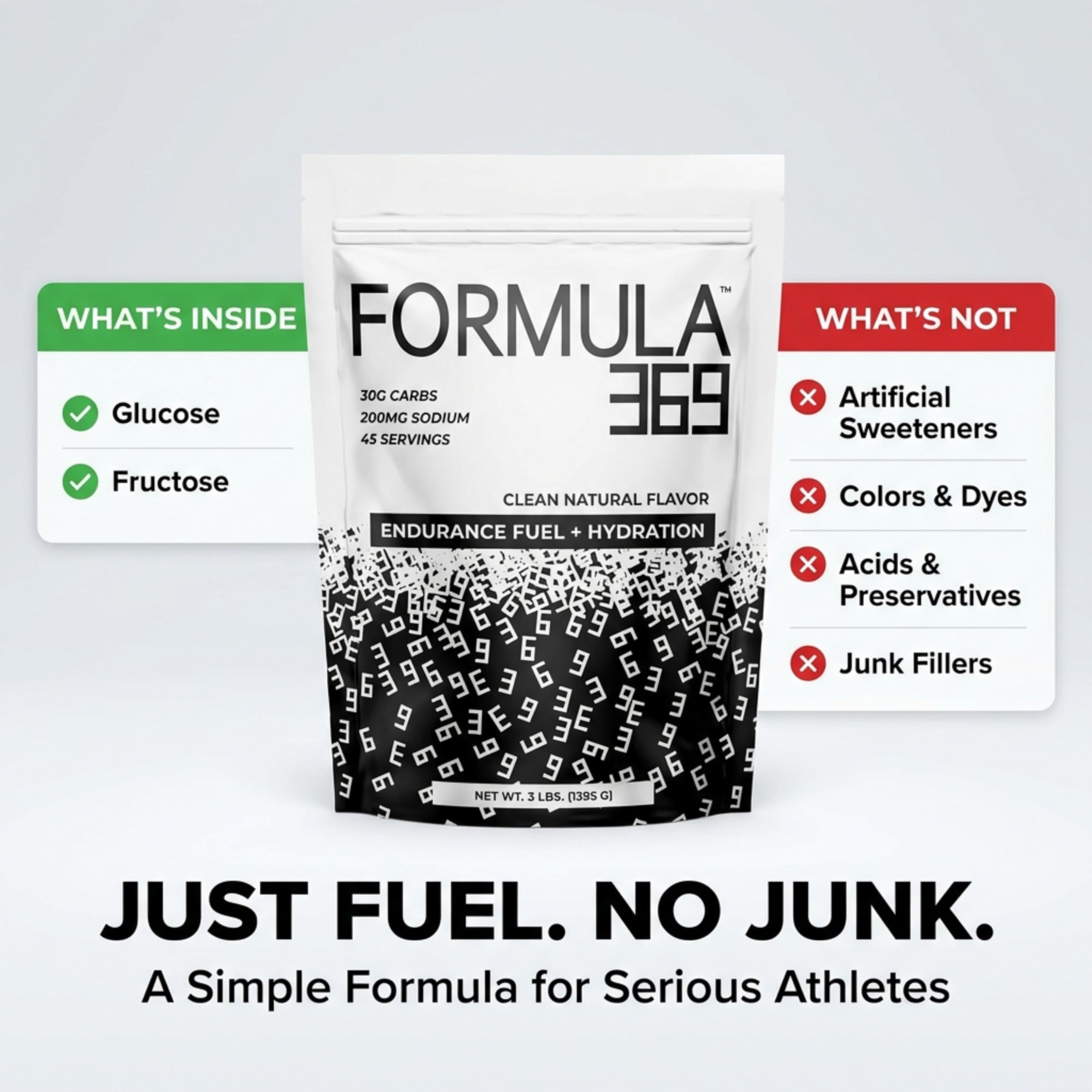 Hydration glass with Formula 369 mix ready to sip