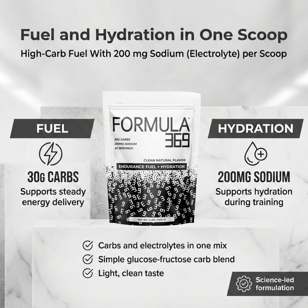 Formula 369 scoop with powder for precise fueling portions